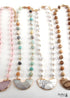 Boho Necklace, RH Rose Quart Amazonite, Half Moon Pink Natural Stone